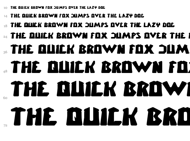 Chunky Bar font waterfall